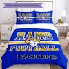 Rams Football Team Spirit 3 Piece Bedding Set, Soft Breathable Printed Duvet Cover with 5 Pillowcases for Bedroom Home Decor