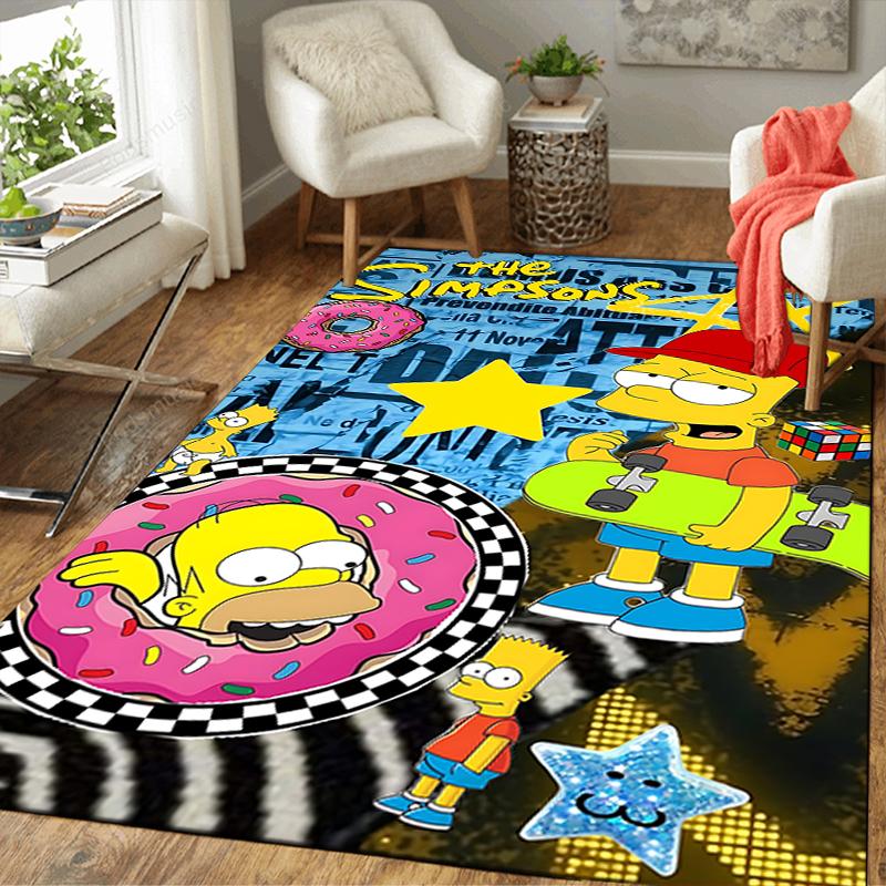 1Pc Simpsons Party Poster Rug Office Carpet Indoor Outdoor Doormat Nonslip Soft Living Room Christmas Halloween Gift D922851