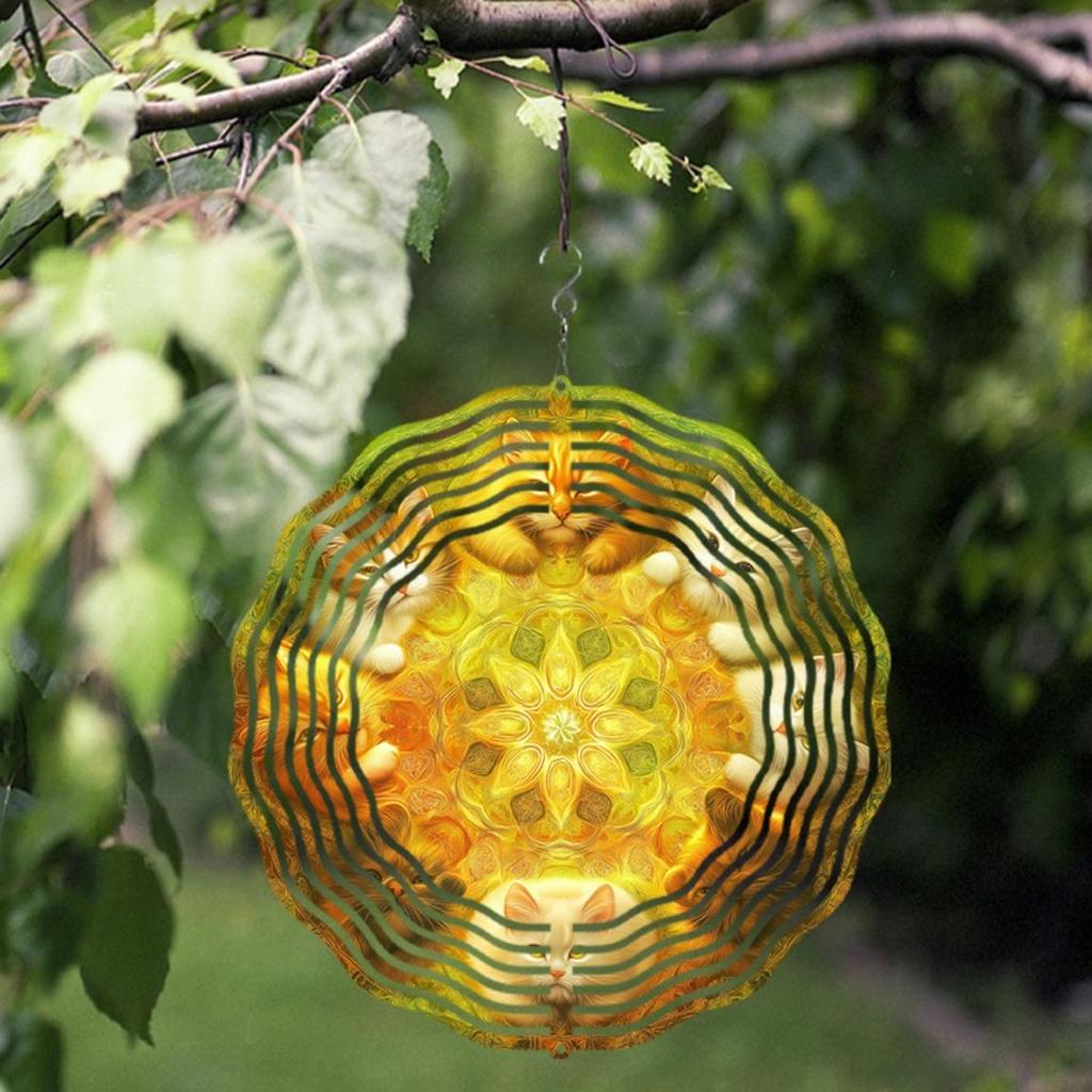 10 Inch Hanging Wind Chime with Rotating Artistic Design 360 Degree Hook Elegant Garden Lawn Decoration Creative Gift for Spring Summer