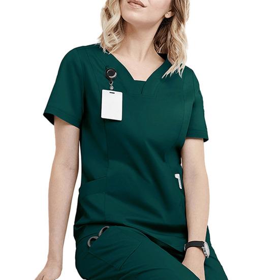 Женский комплект больничной формы из 2 шт./компл., комплект с v-образным вырезом и короткими рукавами, карманами, топы с эластичной резинкой на талии, комплект штанов для бега, быстросохнущий больничный стоматологический костюм медсестры