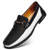 Luxury Brand Men's Round Toe Comfortable Business Soft Soled Loafers Summer Fashionable Casual Breathable Hollow Leather Shoes