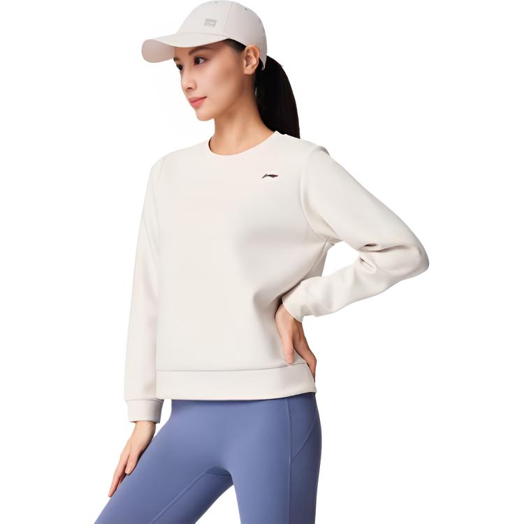 Спортивная толстовка с круглым вырезом и логотипом серии Li Ning Fitness для женщин AWDW074-4