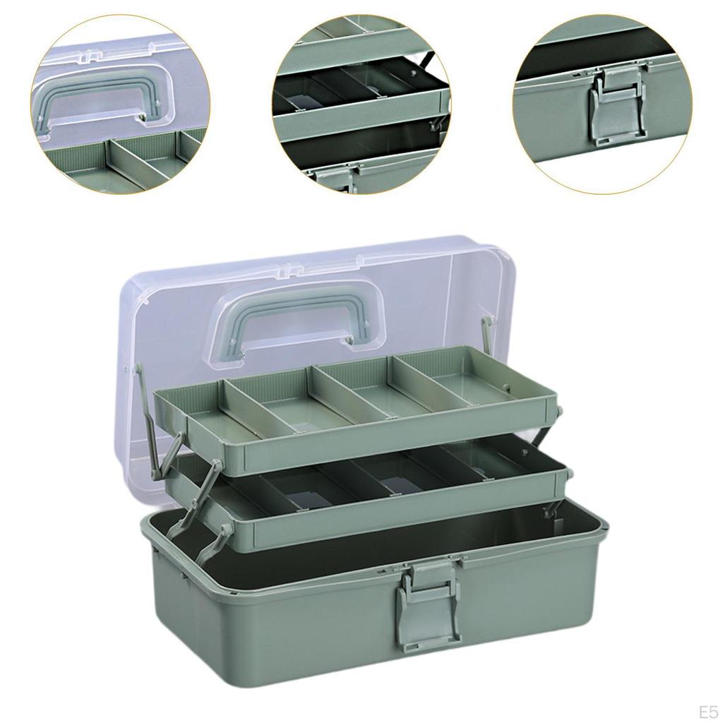 3 Layer Storage Box Craft Organizer Accessories Stackable Multifunction Caddy Portable Tackle