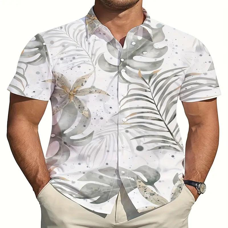 Summer Beach Vacation Button Top Men's Casual and Comfortable Quick Drying 3D Printed Style Fashionable Shirt