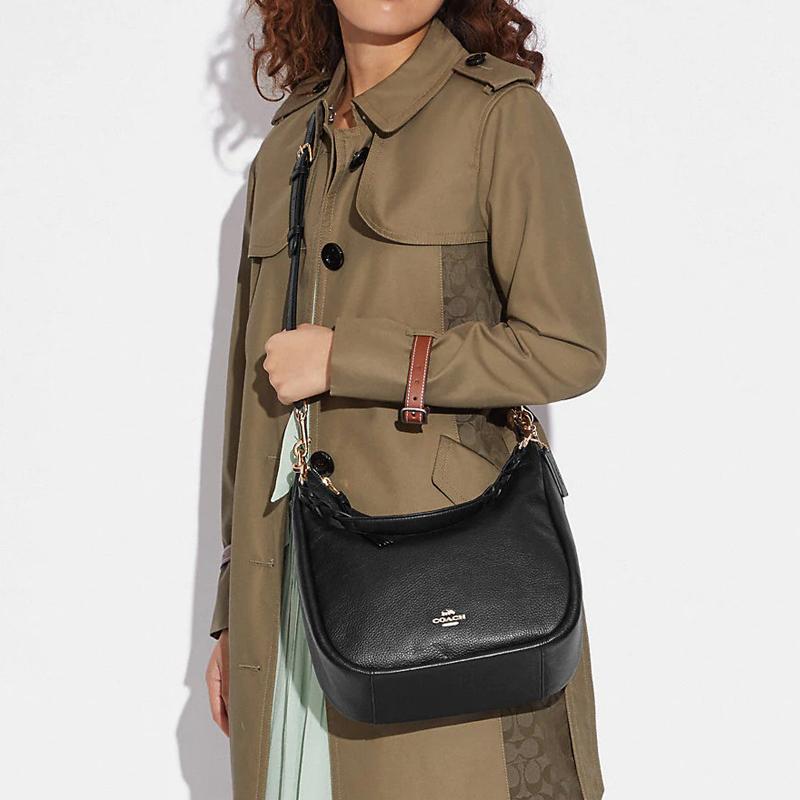 Coach Jules 29 Solid Pebble Leather Shoulder Bag Women Shoulder Bag Black C9190-IMBLK