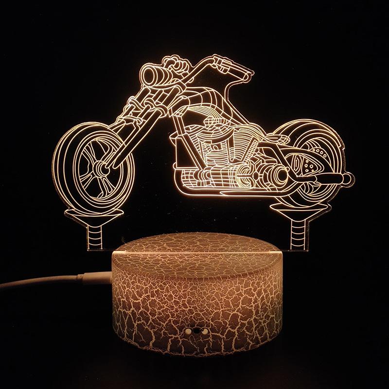 3D лампа мотоцикл горный велосипед светодиодный ночник USB кабель батарея красочный ночник спальня декор подарок на день рождения для мальчиков мужчин