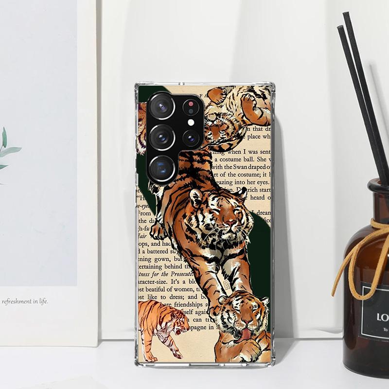 Superior Tiger Pattern Art Phone Case For Samsung Galaxy S26 S25 Edge S24 FE S23 S22 Ultra S21 Plus S20 + Art Fundas Back Cover