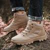 Men's Outdoor Shoes High Top Flat Boots Solid Color Men's Mountaineer Boots