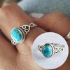 Antique Turquoise Natural Gemstone Bride Wedding Engagement Vintage Ring Gift