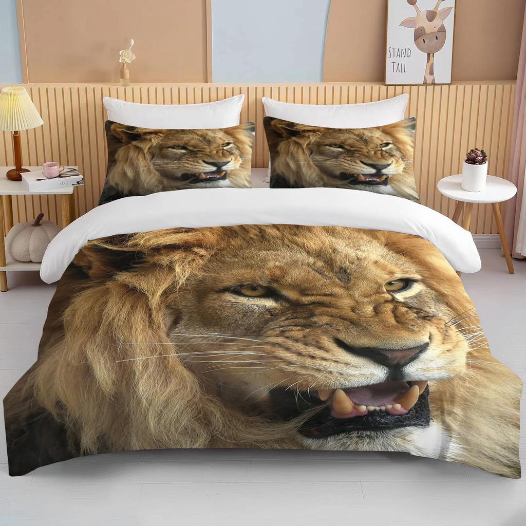 10 Sizes Cute Lion Bedding Collection Duvet Cover Collection 3D Bedding Digital Printing With Bed Linen Queen Size Boy Bedding Collection Fashion D
