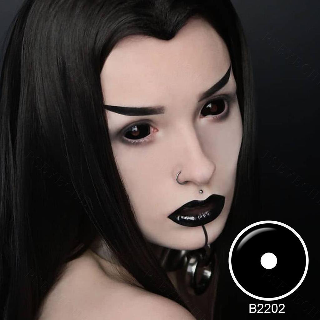 22MM Black Sclera Lenses Halloween Contact Lenses for Eyes Cosplay Contacts Demon Full Eye Contacts for Masquerade Party