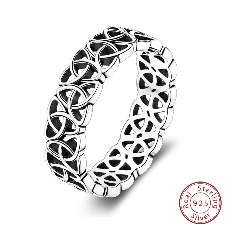 925 Sterling Silver Heart Shaped Infinite Minimalist Rings Hollow Celtic Knot Rings for Women Elegant Engagement Wedding Jewelry