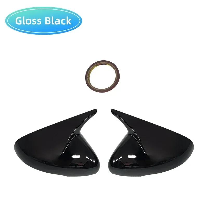 For KIA Stinger 2018- Car Sticker Rearview Side Mirror Cover Horn Wing Cap Exterior Door Rear View Case Trim Carbon