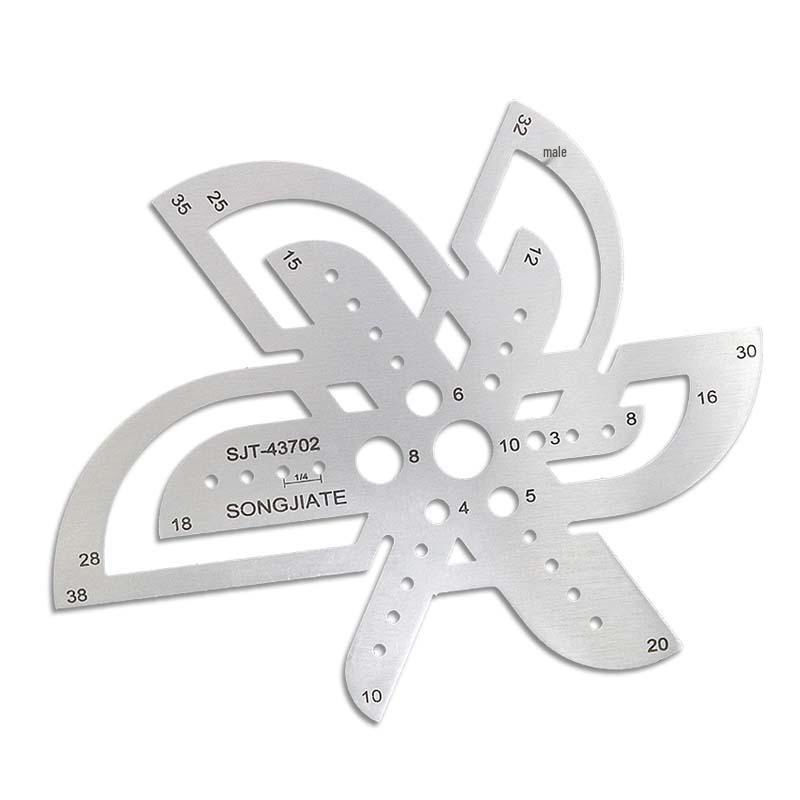 Leather Belt Round Corner Template & Strap End Ruler Set