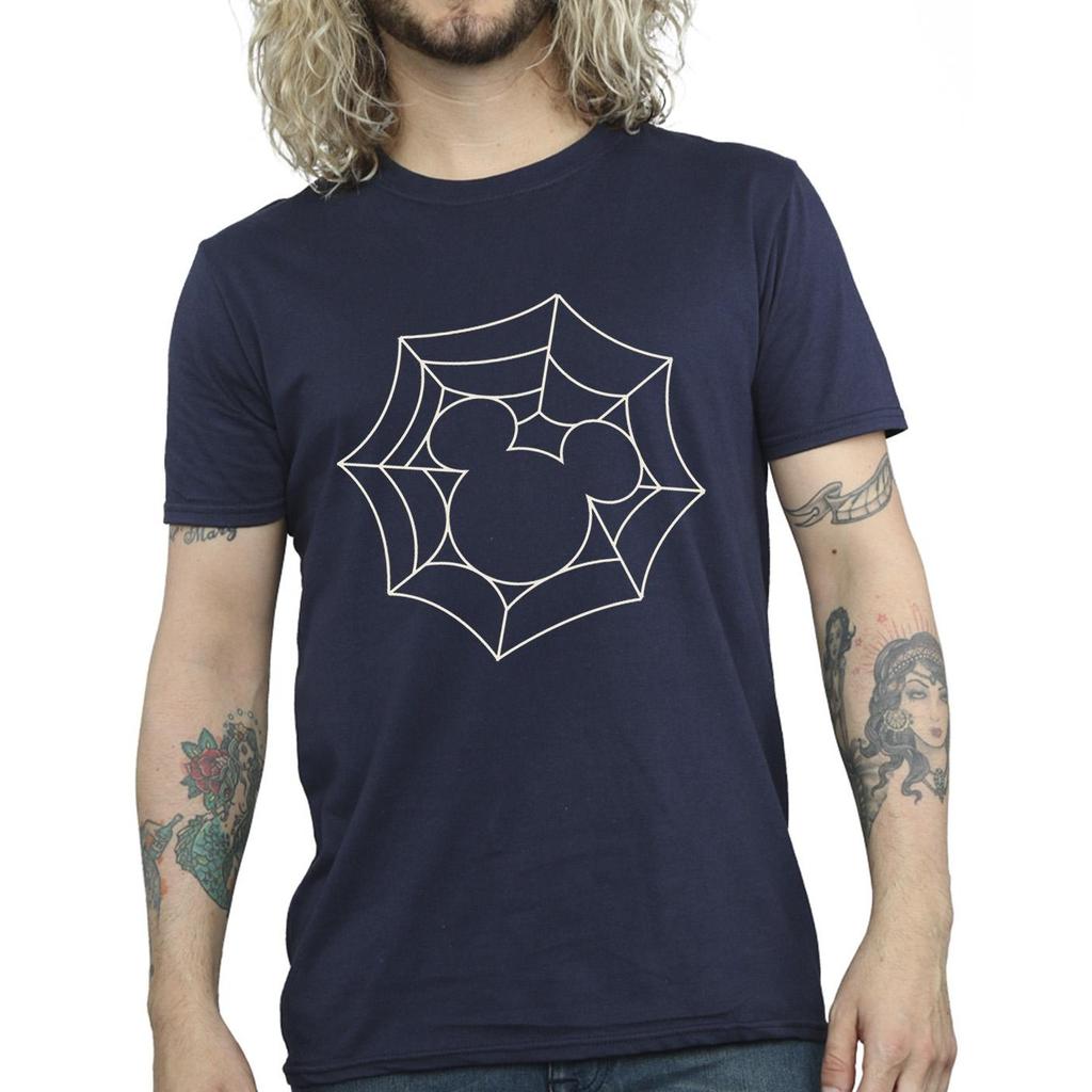 Disney Mens Mickey Mouse Spider Web T-Shirt