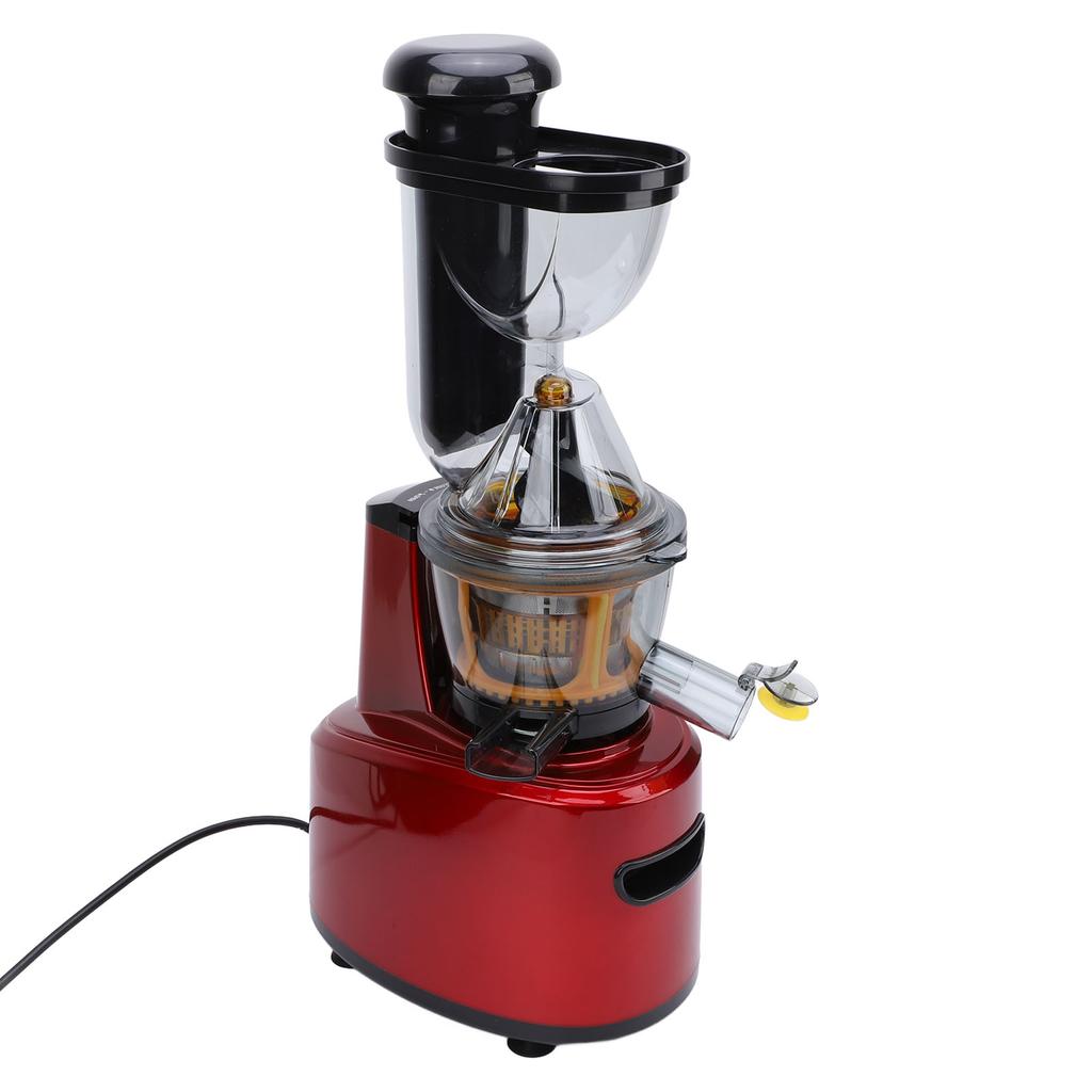 Electric Juicer Red 500W 65Db Slow Masticating Multifunctional Wide Mouth Juice Extractor for