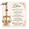 12 Star Sign Keychain Zodiac with Keepsake Card, Inspirational Pendant, Backpack Handbag Purse Charm, Gift for Men Women Pendant