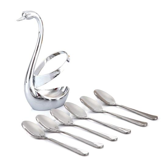 Talos 1/7 шт. из нержавеющей стали в форме лебедя, держатель для хранения посуды, вилка, ложка, столовые приборы