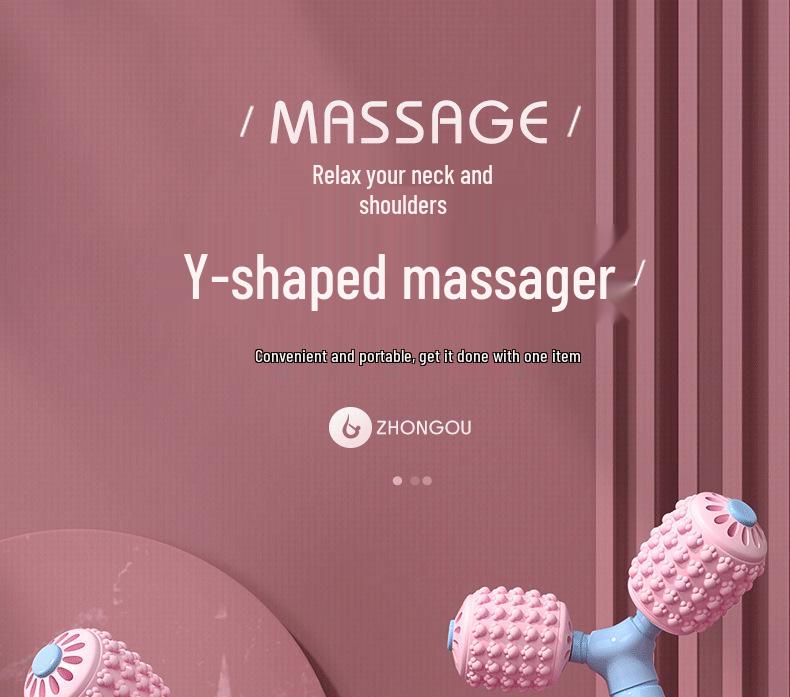 Силиконовый массажный ролик для йоги: Ролик для расслабления мышц Фитнес-аксессуар - Массажное колесо Y-образной формы