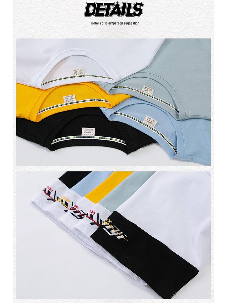 Мужская модная свободная хлопковая футболка в корейском стиле, летняя коллекция 2020 г.