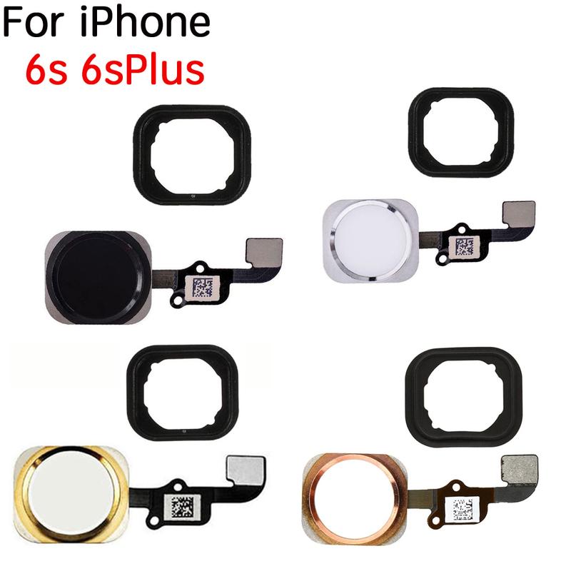 Кнопка «Домой» с шлейфом для iPhone 6 6P 6s Plus БЕЗ Touch ID С резиновым кольцом Замена