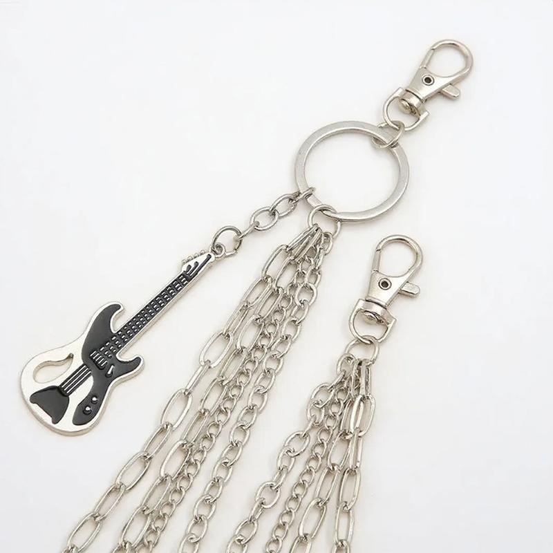 Многослойный металлический кулон-гитара Цепочка на штаны Хип-хоп Брелок на пояс Джинсовая цепочка Женские Модные Ювелирные Аксессуары Подарки