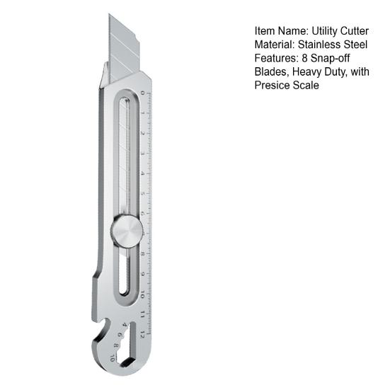 Универсальный резак с поворотным замком. Прочный универсальный резак из нержавеющей стали. Выдвижной ящик с защелкивающимся лезвием.