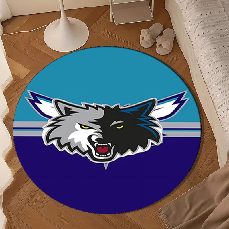 Timberwolves Logo Round mat, Anti-slip Circle Carpet Chair rug For livingroom,Bedroom, doormat home decor Gift Christmas Gifts