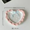INS Style Korean Style Girl Heart Pink Ceramic Tableware Set Polka Dot Bow Cute Small Bowl Rice Bowl Deep Plates Cute Plates
