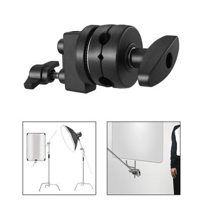 Голова-держатель для стойки для света Металлический держатель Поворотная голова Зажим для вспышки Отражатель Фотооборудование Флаг Борд Удлинительная рука
