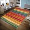 Non-Slip Floor Mat with Colorful Stripes Large Area Rug Waterproof Rug for Living Room Bedroom Kitchen Outdoor Decor Carpet