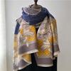Winter New Scarf Printed Tassel Imitation Cashmere Scarf Women's Shawl Thermal Scarf
