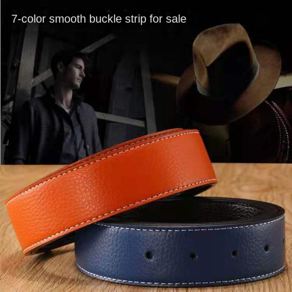 Replace Strap Trouser Jeans Belt Decor Leather Belt Strap No Buckle Belt Waistband Genuine Leather
