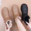 Winter Chunky Platform Snow Boots for Women Comfortable Anti-Slip Fuzzy Ankle Booties With Faux Fur Lining Women's Warm Walking Short Boots Shoes