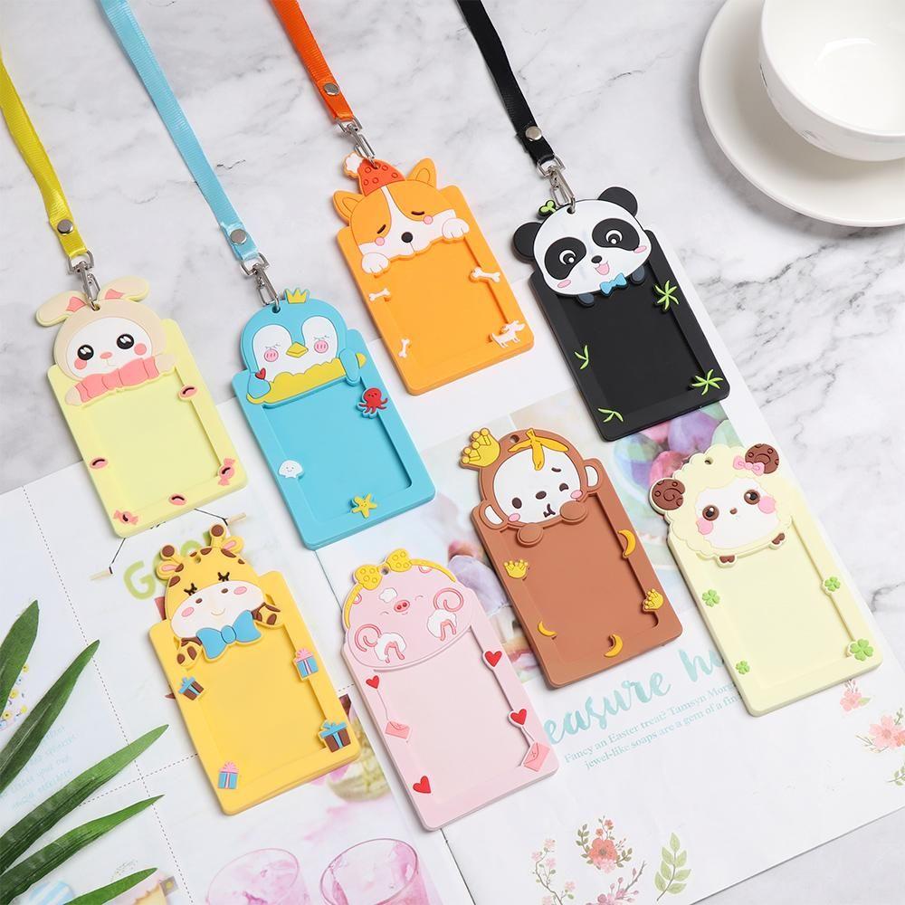 Multi Colored Badge Protector Cover Cute Animal ID Card Pouch Card Holders Name Card Card Sleeve
