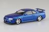 Aoshima Bunka Kyozai Rakupla Сборная модель-конструктор Nissan R34 Skyline с кастомными колесами Масштаб Пластиковый набор (АОСИМА) нет. 12CU-BB GT-R (Бэйсайд Блю) 1/32