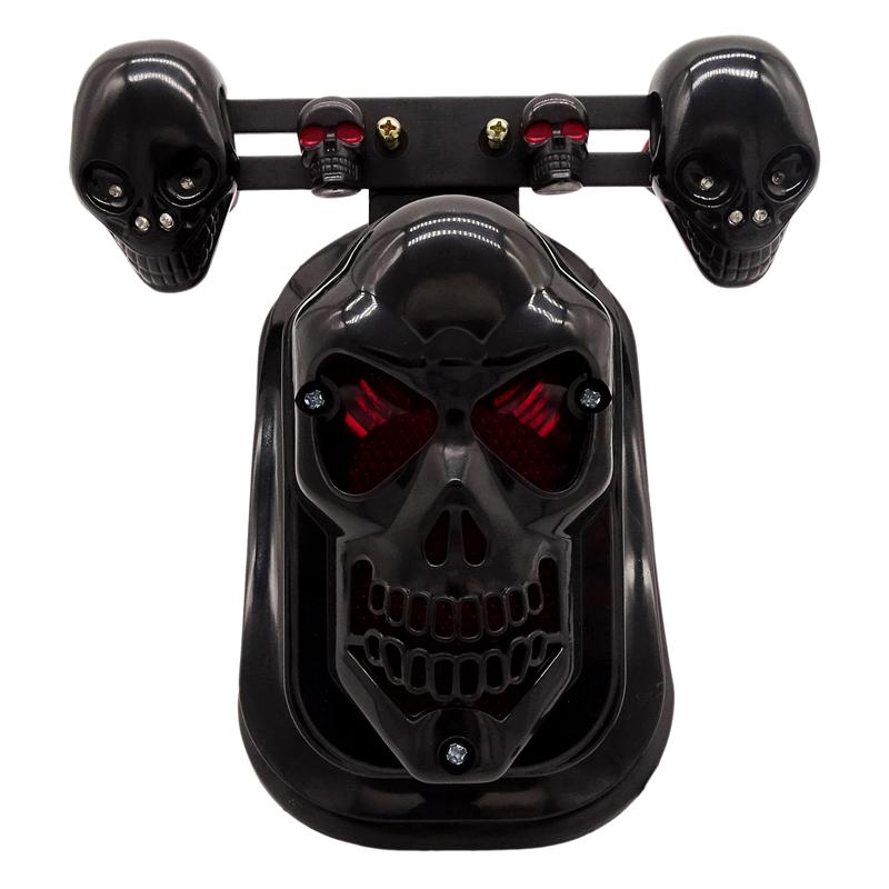 1 пара сигнальных фонарей для мотоциклов в форме черепа, украшение для мотоцикла, светодиодный указатель поворота, задний стоп-сигнал, универсальные аксессуары