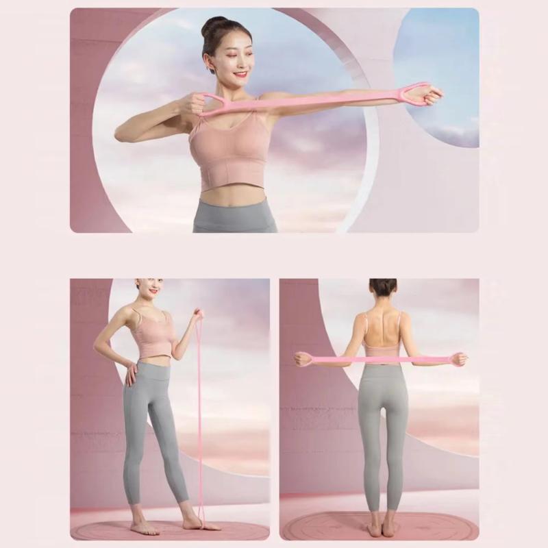 TPE 8 Characters Yoga Pilateselastic Band Open Shoulder Beauty Back Fitness Tension Rope