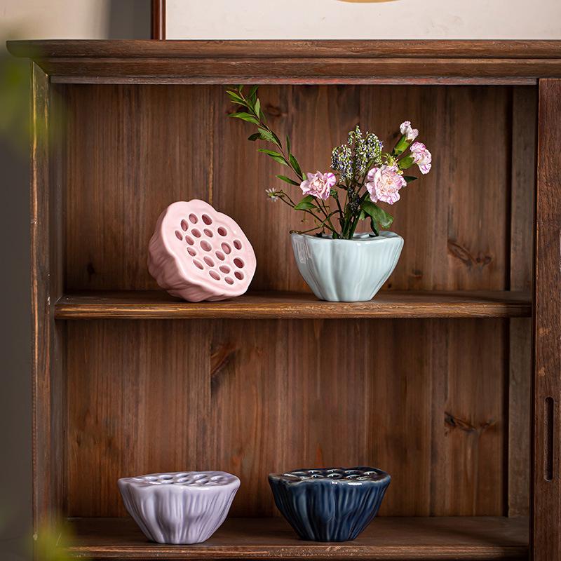 1 шт., Керамический горшок для хранения воды с маленьким столиком для сухого замачивания, Гостиная в стиле дзен, Чаша для аранжировки цветов в китайском стиле, Сухоцветы, Живые цветы