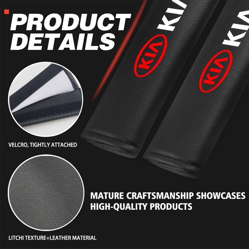URDV7 For KIA Car Seat Belt Leather Safety Shoulder Cover Protection Pad Ceed Sportage Rio K5 K2 Optima Cerato Venga Sedona