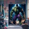 1 шт. Шторка для душа MARVEL Халк с логотипом и дизайном Халка - и Декор для ванной комнаты в стиле комиксов, Машинная стирка, Разделитель для ванны