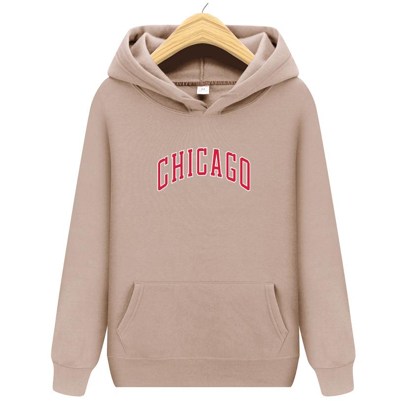Chicago Men Hoodie Fashion Oversize Hoodies Women Pocket Long Sleeve Hoodies Clothing Chicago Sweatshirt Women Sweatshirts