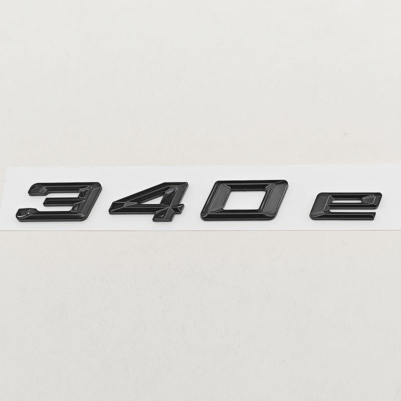 NEW 3D ABS Chrome Black Car Sticker Logo 340e Rear Trunk Badge Sticker Decals For BMW 340e G20 G21 Auto Tail Marking Accessories