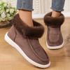Large Size Casual Low Tube Square Bottomed Snow Boots Autumn Winter Fleece Velvet Suede Martin Boots Fur Cotton Shoes 36-43