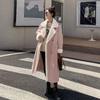 Women's White Coat Women's Medium and Long Winter New Thickened Woolen Coat