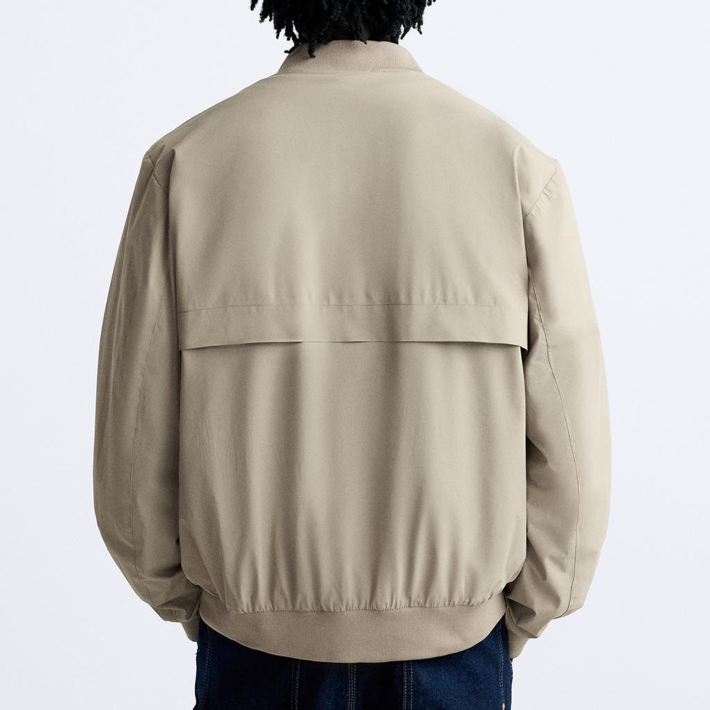 Zara Solid Color Casual Comfortable Long Sleeve Jacket Men Jackets Beige 3918400-711