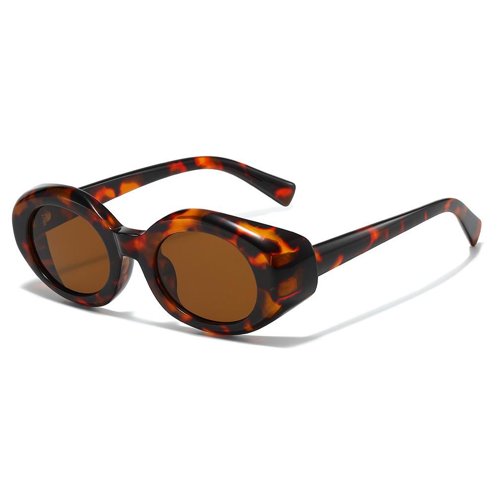 New square round face wide edge high-end narrow frame tide sunglasses niche oval small frame ins sunglasses