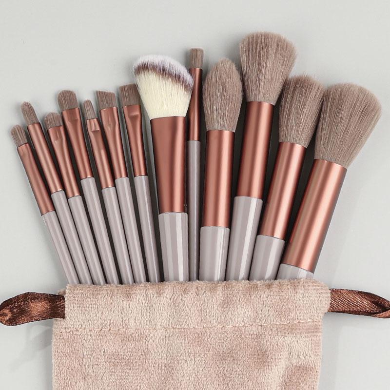 13 Makeup Brush Set Beginner Loose Powder Eyeshadow Lip Brush Foundation Concealer Blush Eyeshadow Brush Soft Hair Beauty Student Makeup Tool