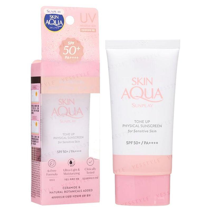 Rohto Mentholatum - Sunplay Skin Aqua Tone Up Физический солнцезащитный крем для чувствительной кожи SPF 50+ PA++++