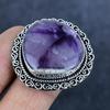 Натуральный Аметист Шалфея Драгоценный камень Ювелирное изделие из стерлингового серебра 925 пробы Кольцо Размер 8.5 k7e68